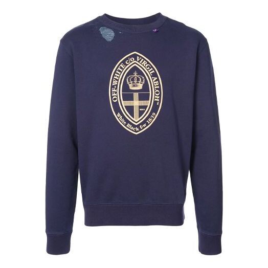 

Толстовка printing casual solid color version dark blue Off-White, синий