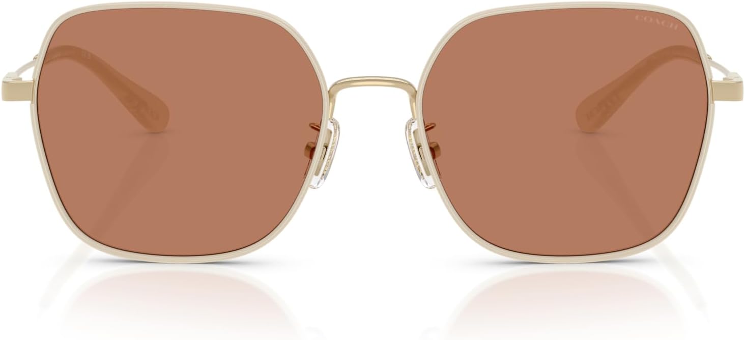 

COACH Женские Солнцезащитные Очки Hc7180d Square, Shiny Light Gold/Milky/Brown Solid