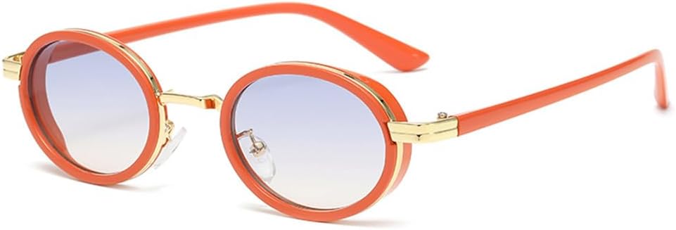 

Солнцезащитные очки UV400 с овальной металлической оправой в стиле панк, градиентной расцветкой, для женщин и мужчин, для бега и занятий спортом на открытом воздухе UYPTK, Orange Blue