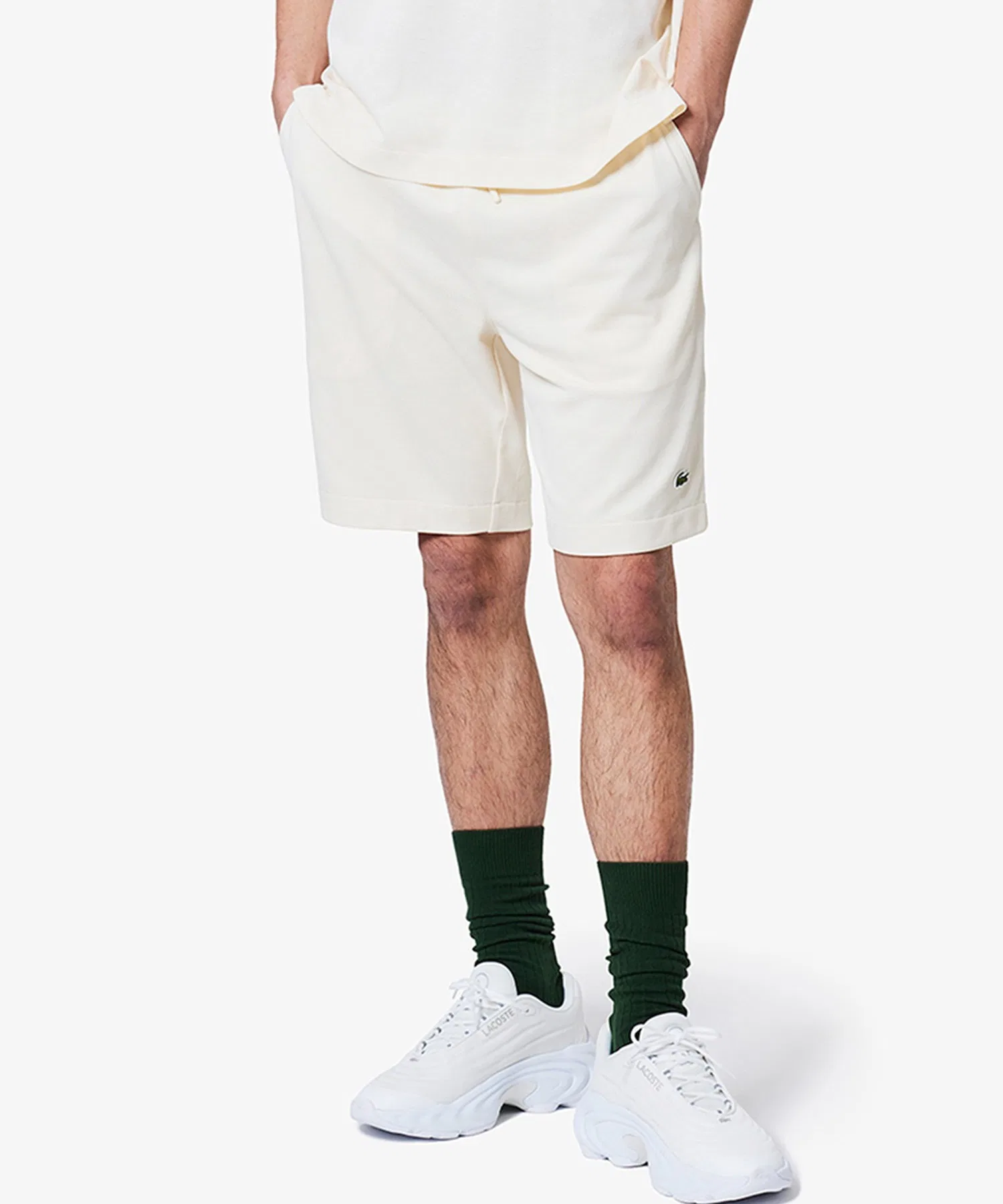 Унисекс шорты Lacoste L.12.12 из хлопка, белые