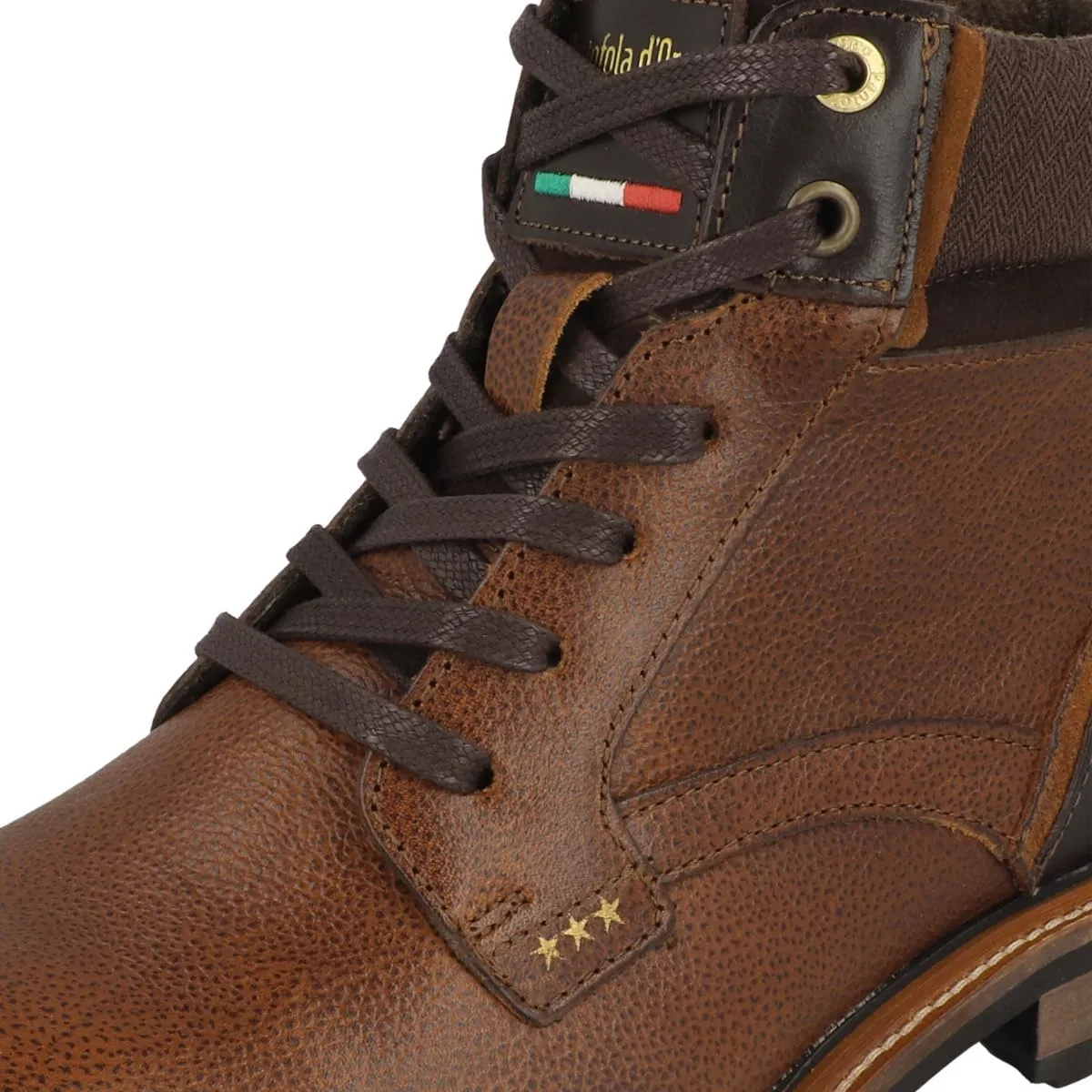 PANTOFOLA D'ORO 1886 Pantofola D'ORO Pantofola d'ORO Pizzoli Uomo Высокие мужские ботинки на шнуровке с аппликацией-лейблом, коричневые, 42 EU — фото 2