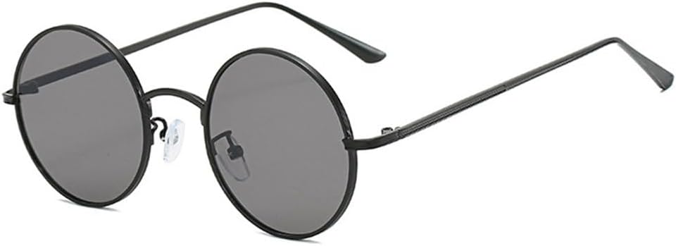 

Классические мужские круглые солнцезащитные очки, женские очки с металлической оправой и защитой от УФ-излучения UV400. Модные очки для мужчин и женщин LOVQZAOF, Black-grey