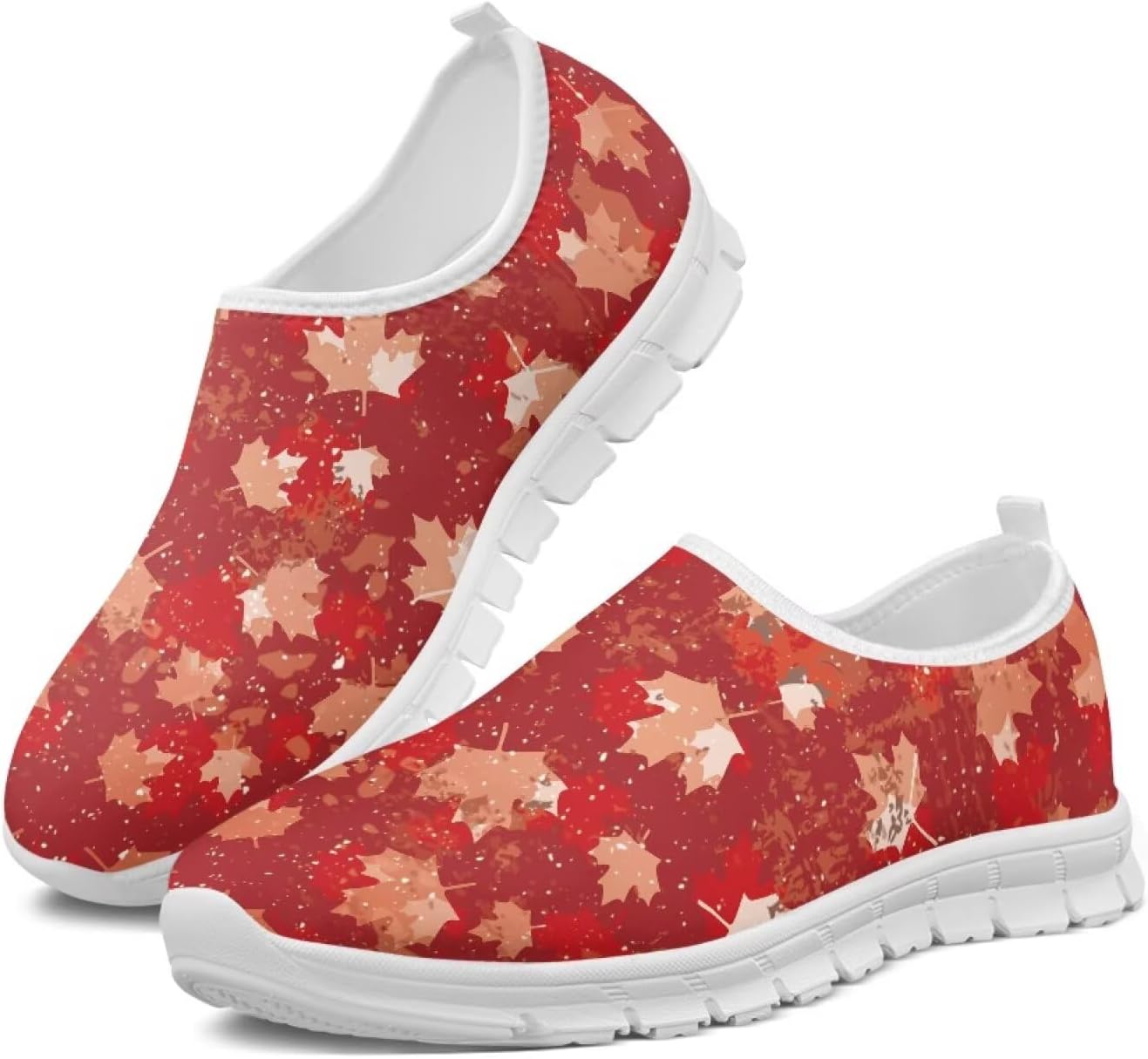 

Мужские слипоны Howilath с принтом флага, повседневные кроссовки для бега, мокасины с противоскользящей подошвой из ЭВА, 11 Canadian Red Maple