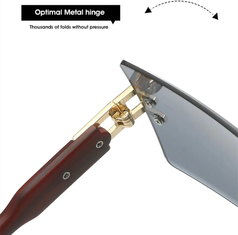 

MUTYNE Роскошные квадратные солнцезащитные очки без оправы для мужчин, солнцезащитные очки с градиентным переходом цвета для женщин, модные винтажные очки, Gray Pink