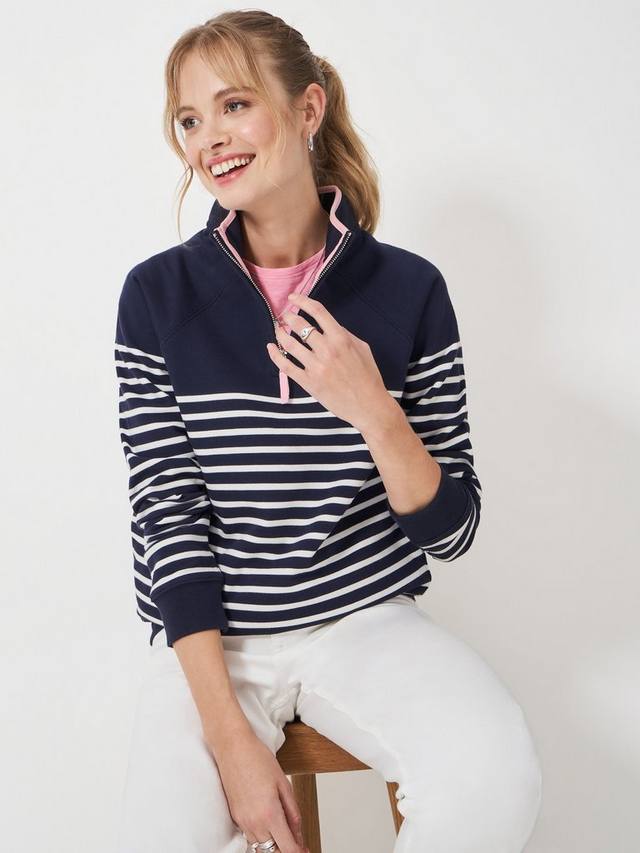 

Полузастегивающийся свитер с воротником-воронкой Crew Clothing