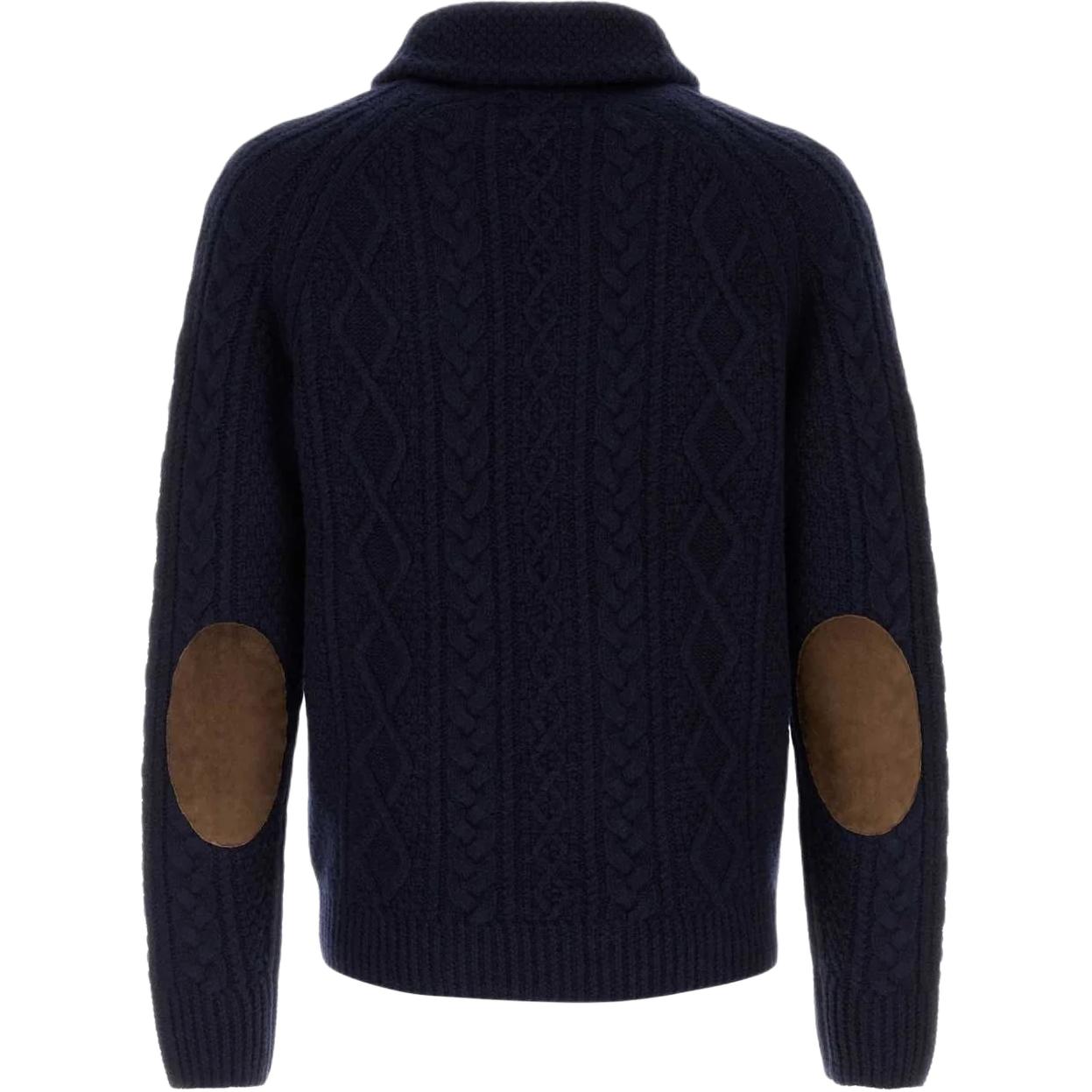 Кардиган с воротником шаль и вязкой косой Polo Ralph Lauren, синий — фото 2