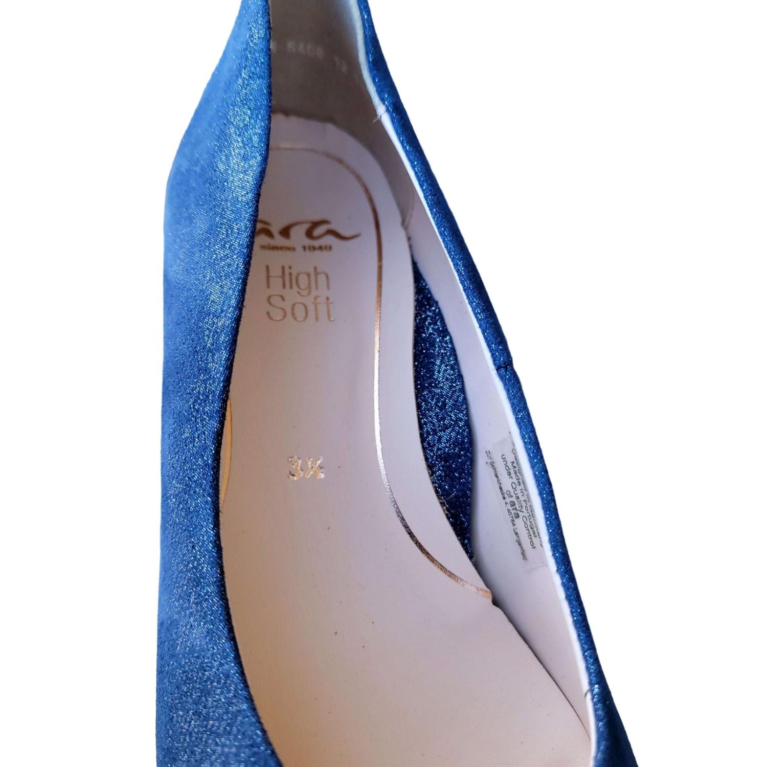Женские туфли Lichfield Pumps темно-синего цвета с блестками и металлическим блеском Ara — фото 3