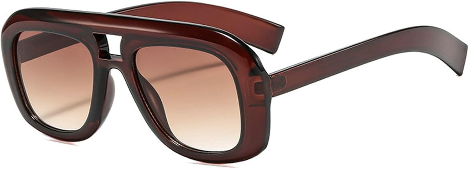 

Винтажные солнцезащитные очки Willochra Pilot с двойной перемычкой, для женщин и мужчин, большие, квадратные, с толстой оправой, модные очки с защитой от УФ-излучения UV400, C6