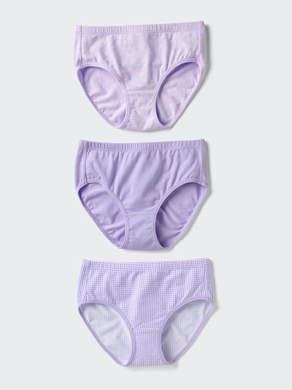 

Хлопковые эластичные трусы с цветами (3 пары) Uniqlo, 70 light purple