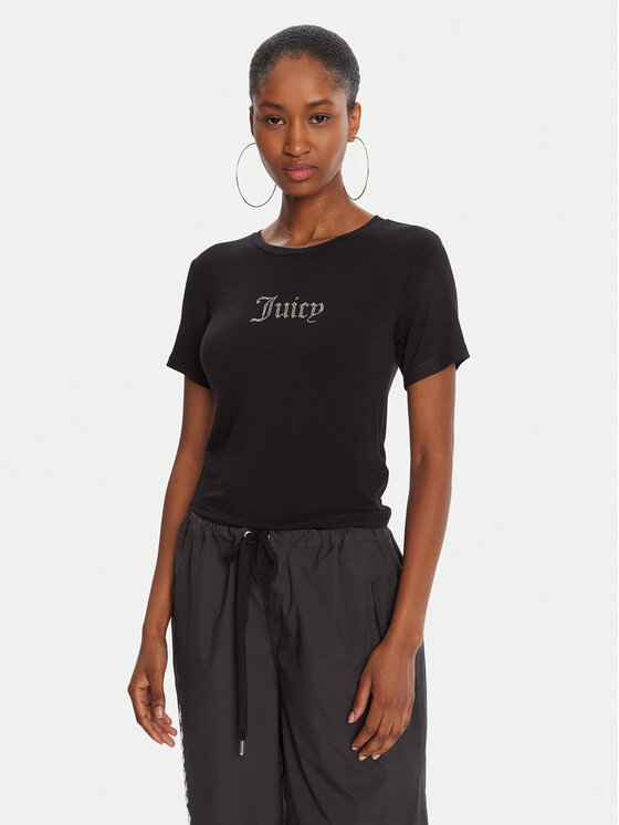 

Футболка slim fit Sheer JCWCT225301 Juicy Couture, чёрный