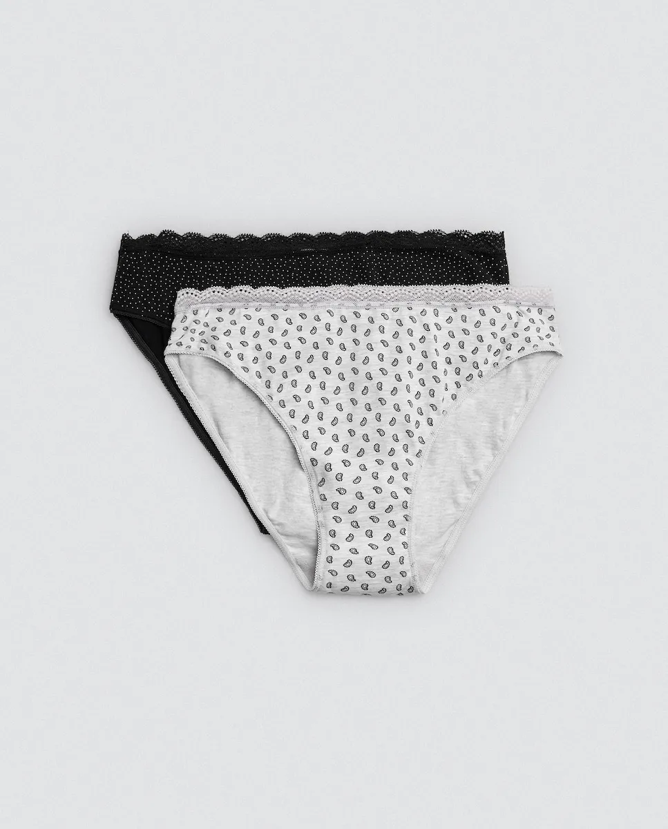 

Набор из 2 печатных миди-трусиков с деталями YSABEL MORA Ysabel Mora, мультиколор