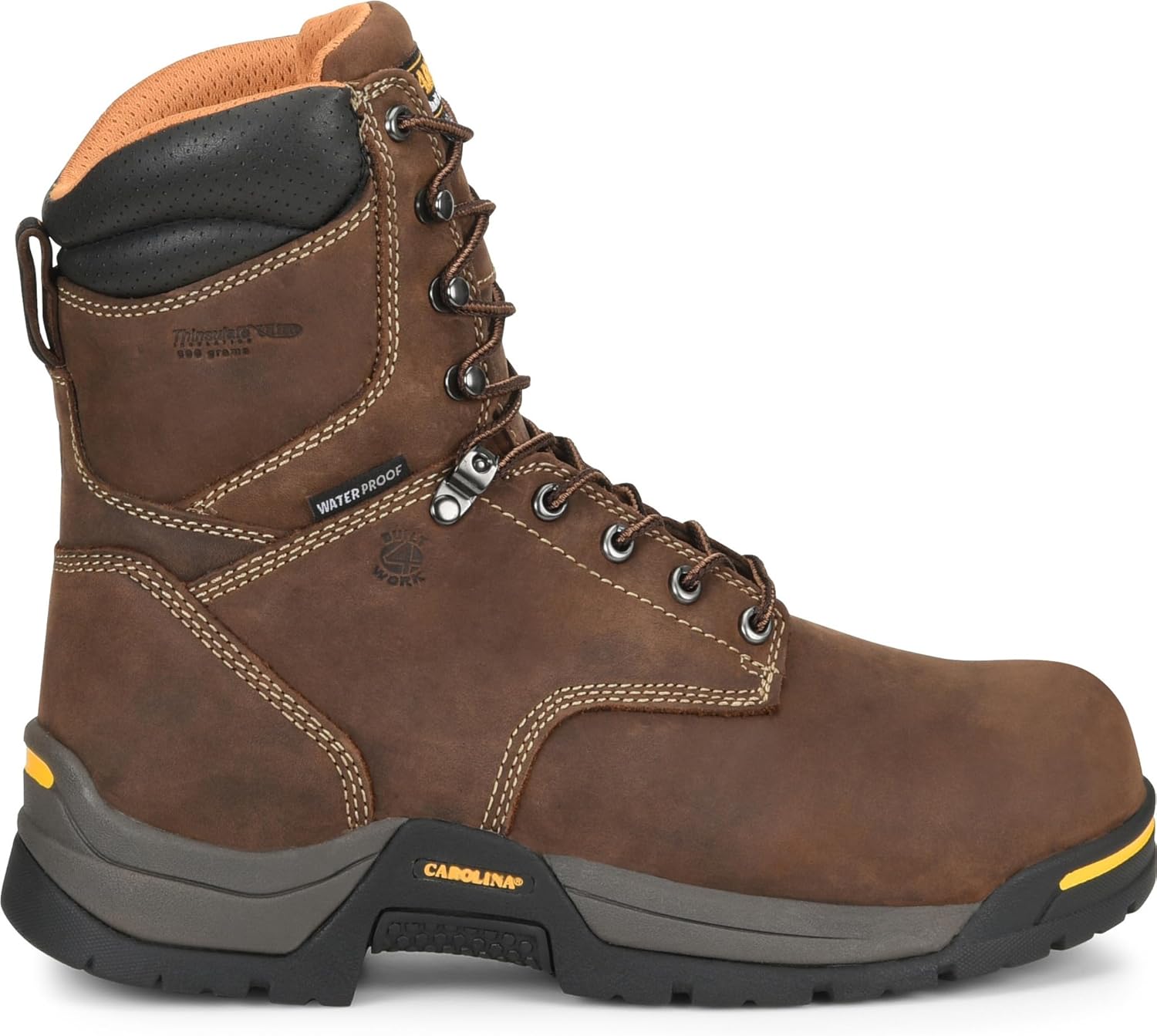 Мужские водонепроницаемые ботинки Carolina Boots Bruno Hi 8 с подкладкой-подушкой, стелькой AG7 и противоскользящей подошвой, коричневый — фото 2