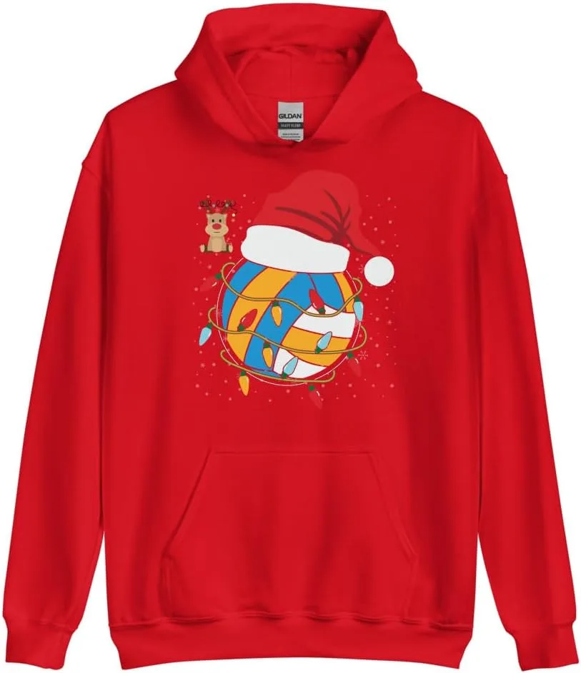 Толстовка с капюшоном Volleyball Reindeer Funny Christmas Player Generic, красный