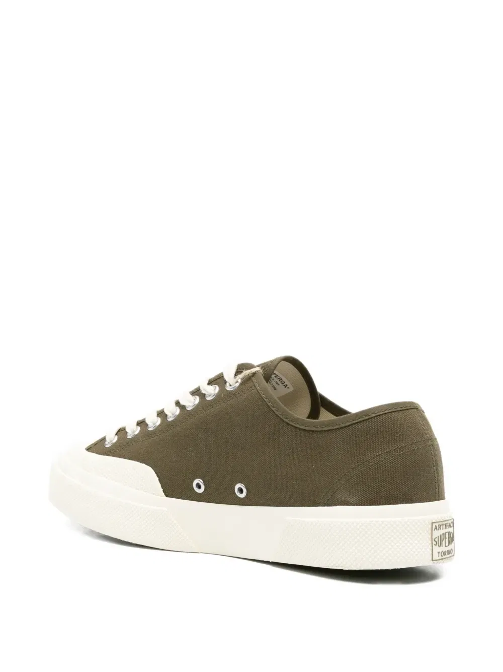 Канвасовые кеды на шнуровке Superga, зеленый — фото 3