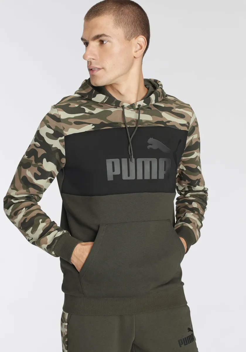 

Толстовка PUMA с капюшоном "ESS+ Camo Hoodie TR", зеленый