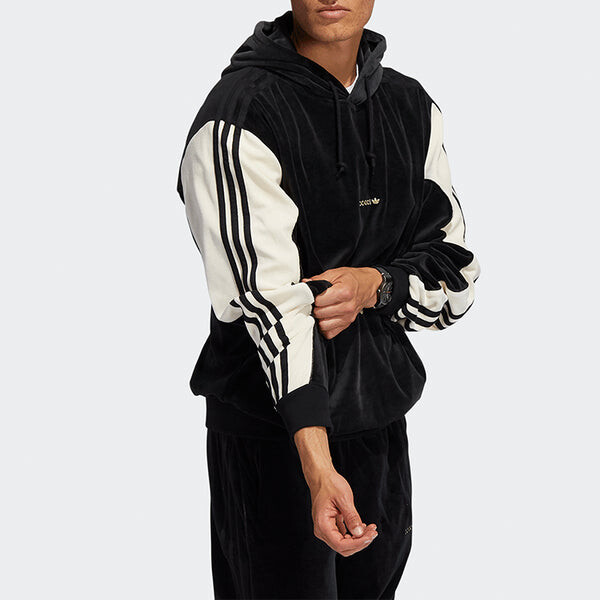 Толстовка adidas originals Velour Hoody Velvet Contrasting Colors Black, мультиколор — фото 4