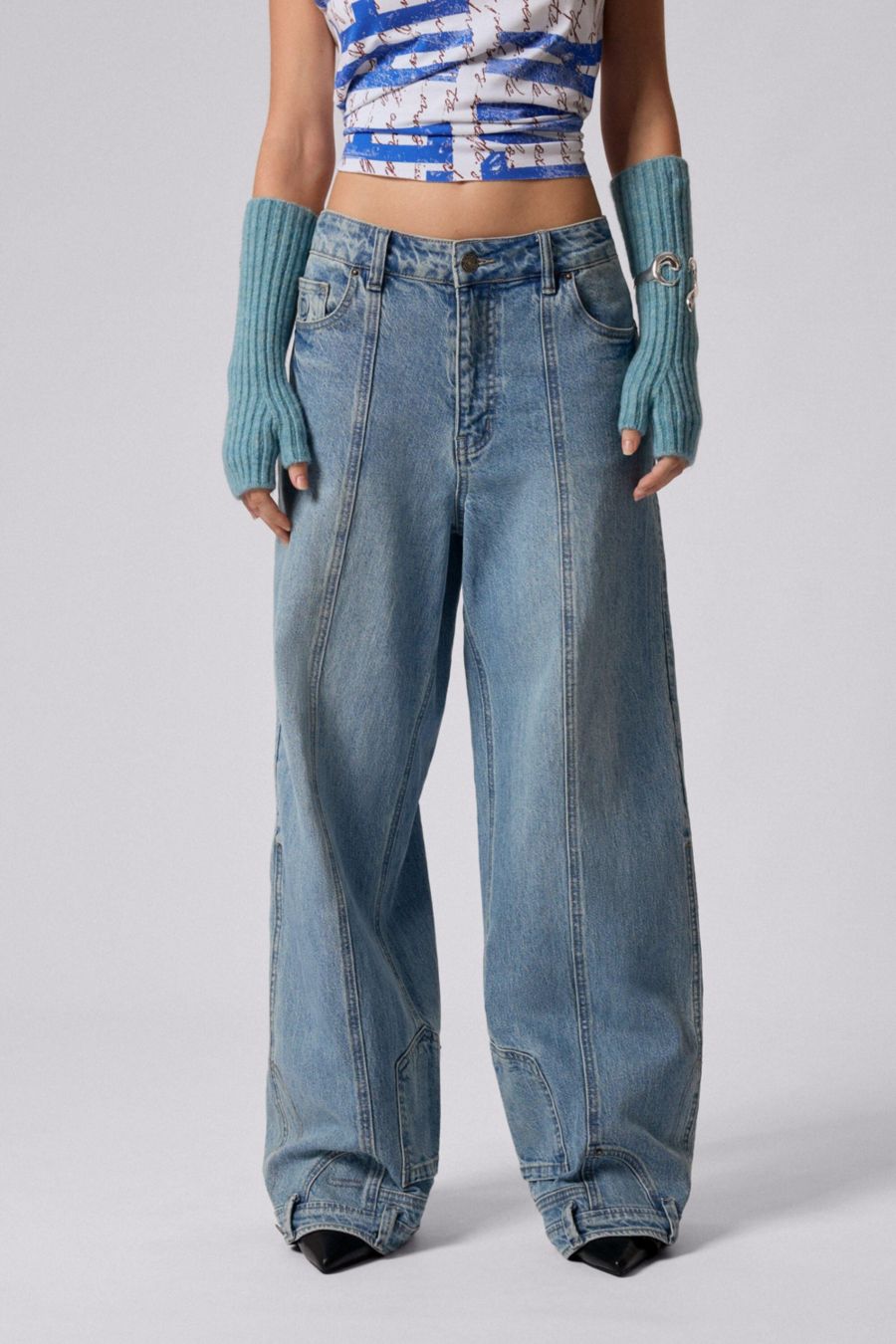 

Женские прямые джинсы с эффектом выворота Desigual, Light blue