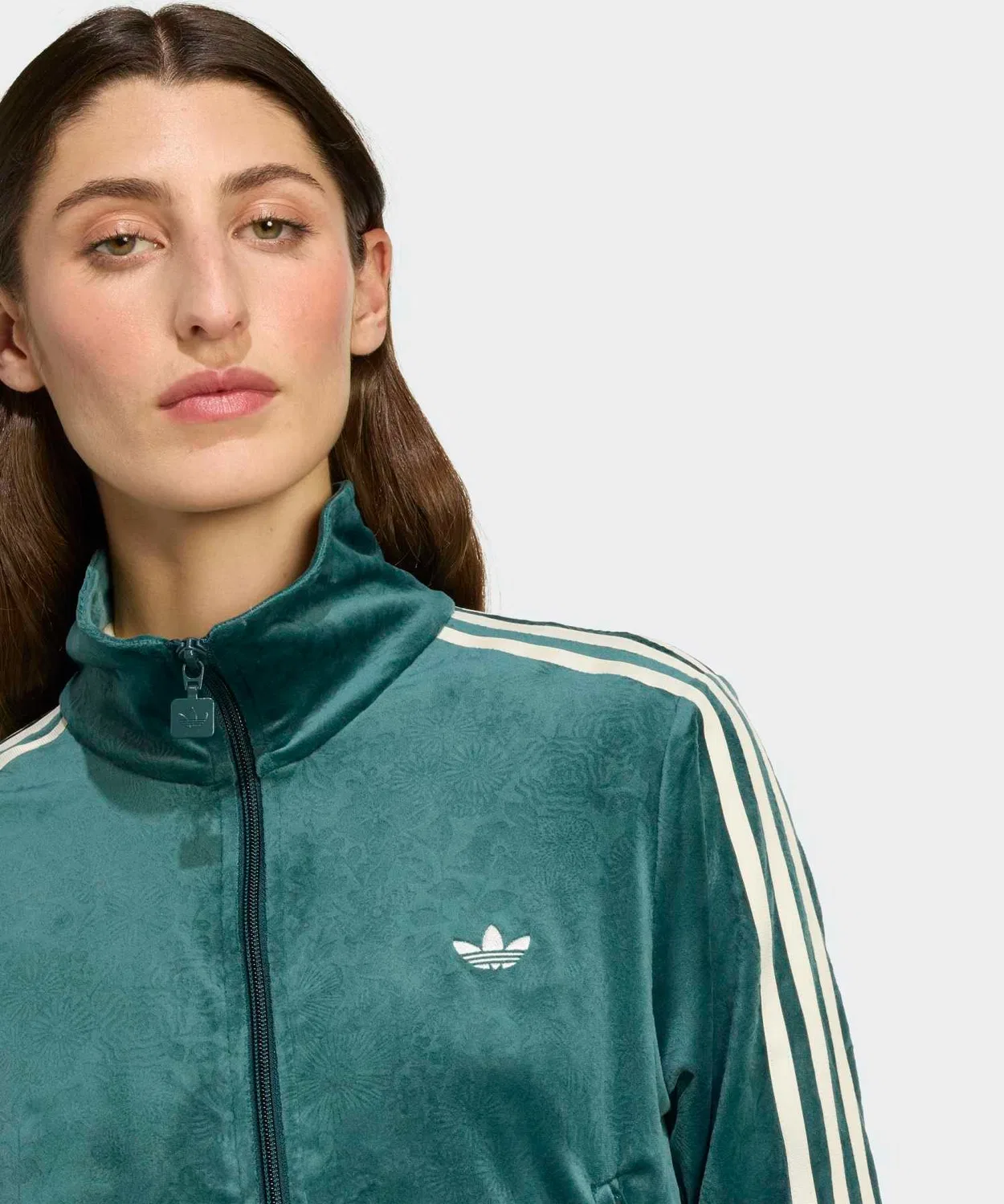 Трек-топ adidas Originals x Liberty London из бархата, зеленый — фото 3