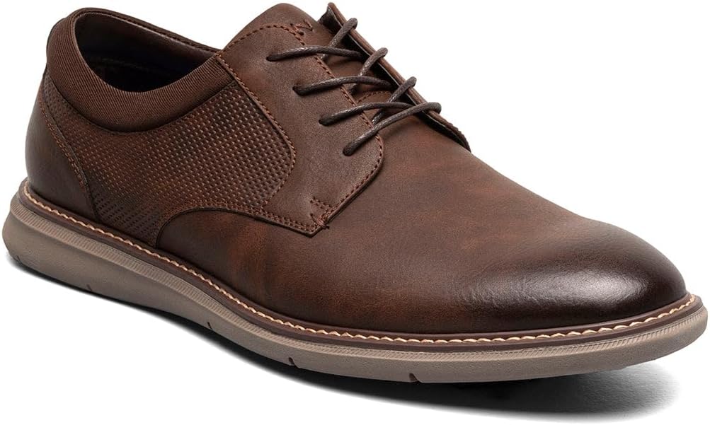 Мужские оксфорды Nunn Bush Chase с plain toe и современным шнуровкой, коричневый