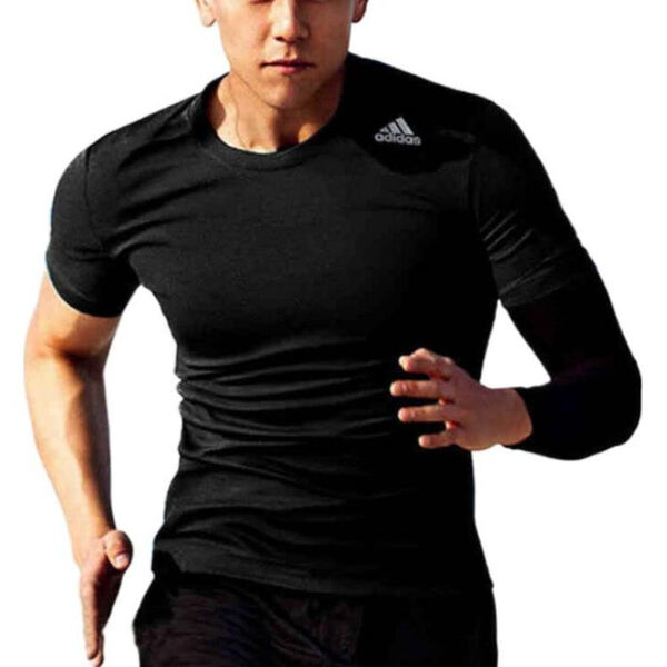 Футболка Men's adidas Printing Brand Logo Solid Color Round Neck Short Sleeve Black T-Shirt, мультиколор — фото 3