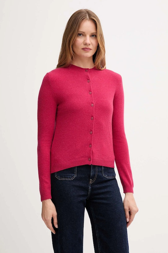 

Кардиган с шерстью United Colors Of Benetton, розовый