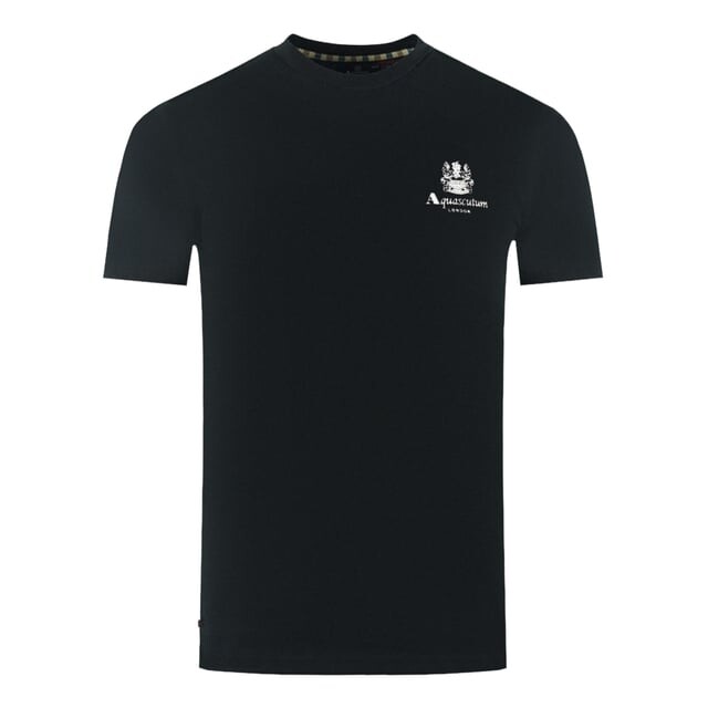 

Логотип бренда London Aldi на груди футболки Aquascutum, черный