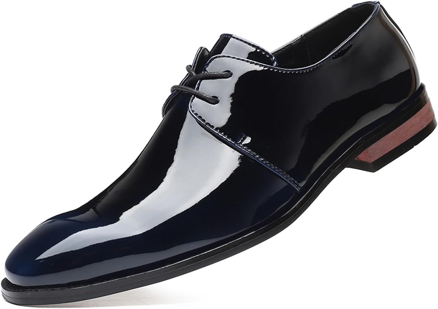 

Мужские классические туфли KYOESCAI, модные блестящие оксфорды из лакированной кожи, классические шнурованные формальные туфли для вечера и свадьбы, деловые дерби, синий