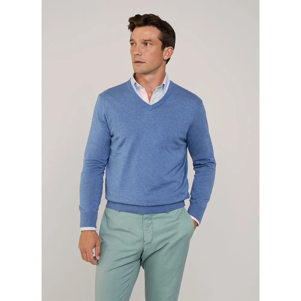 

Свитер Façonnable Cosilk v neck, синий