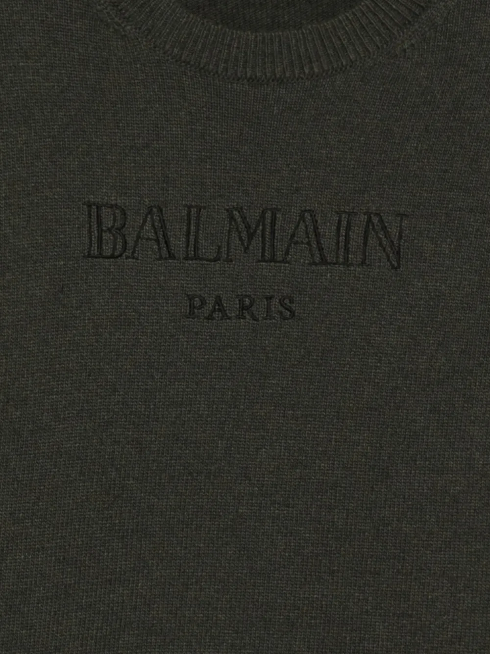 Свитер с вышитым логотипом Balmain Kids, зеленый — фото 3