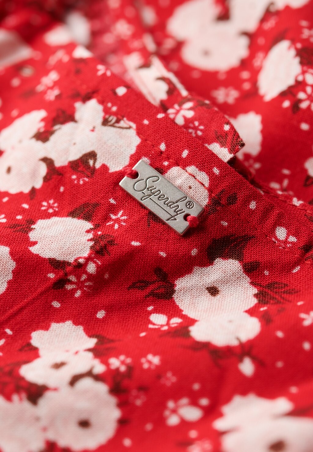 

Платье-рубашка на талии MIDI Superdry, красный