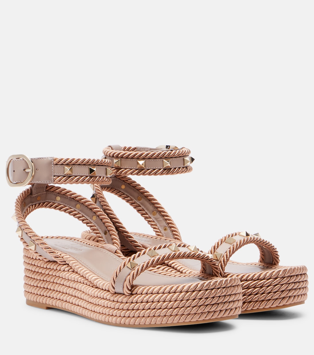 Сандалии на платформе Rockstud Valentino Garavani, Poudre