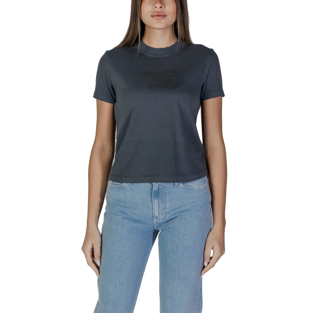 

Черные хлопковые топ и футболка Calvin Klein Jeans