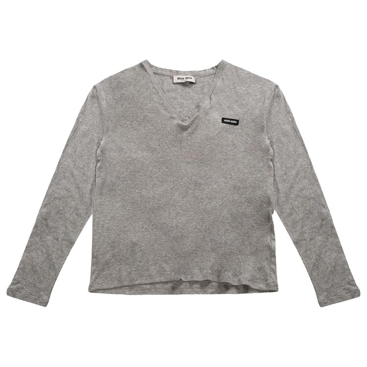 

Рубашка Miu Miu Jersey Polo Shirt 'Grey', серый