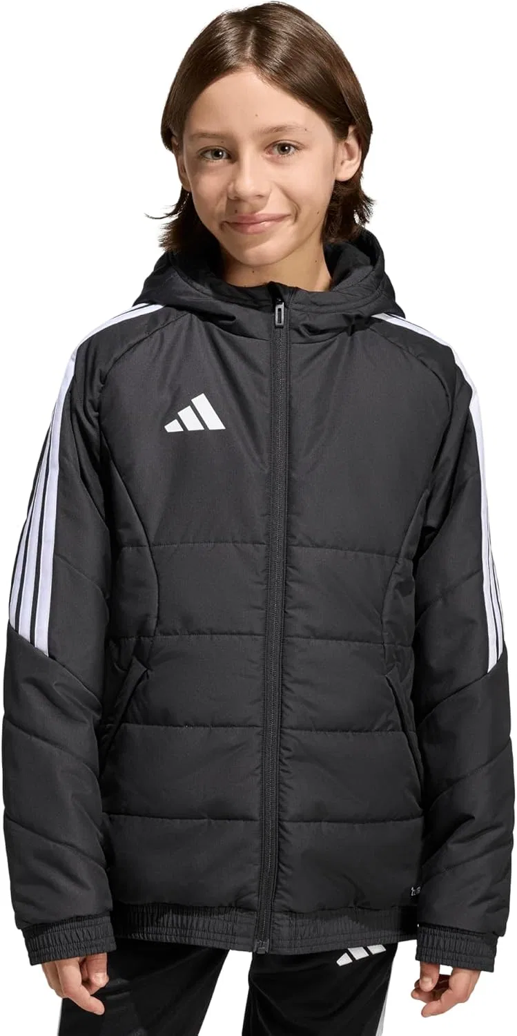 Детская зимняя куртка с утеплителем, водозащитой, Adidas, Black/White — фото 2