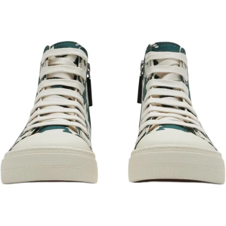 Кеды Burberry High Top Kids Canvas Shoes бежево-зеленые — фото 4