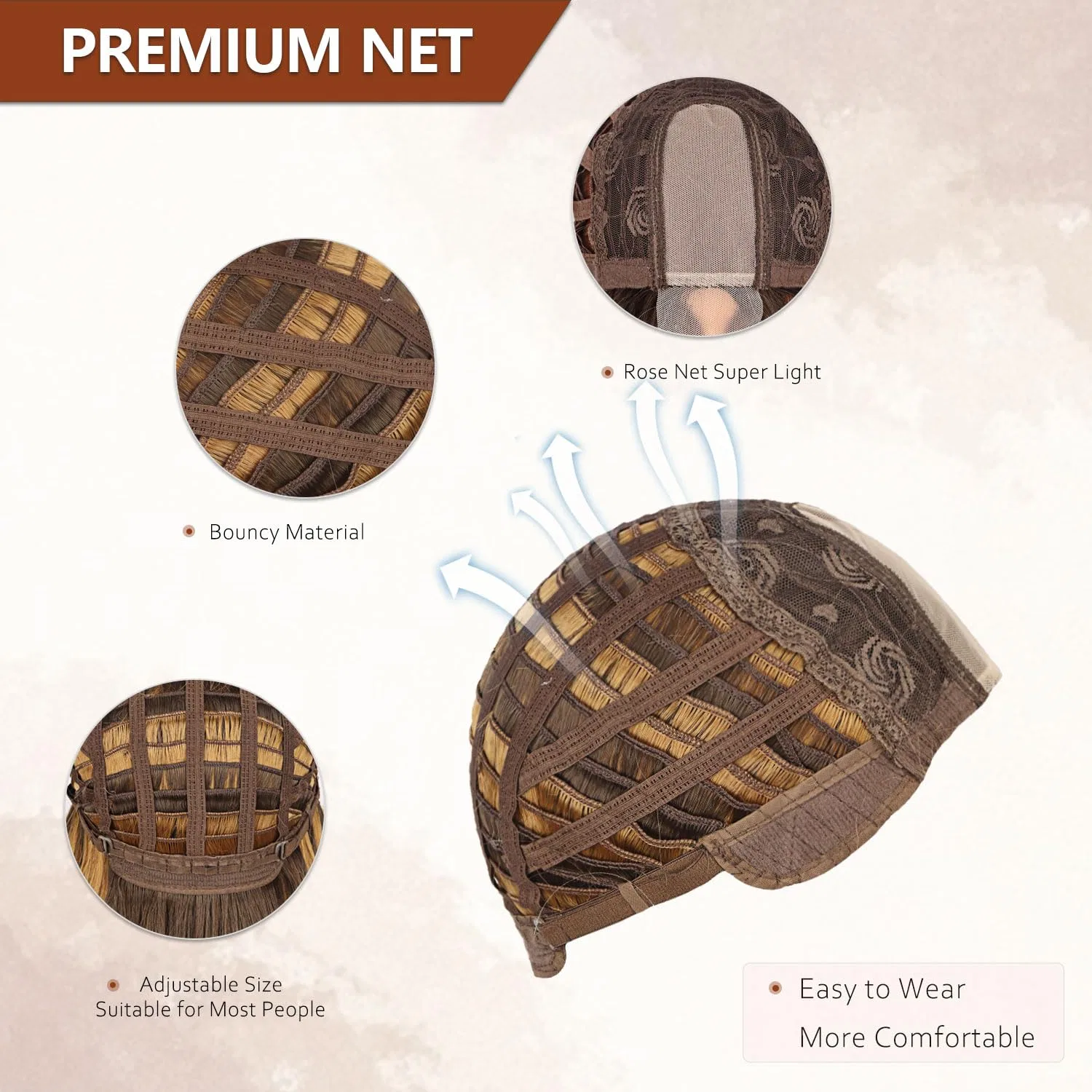 Длинный волнистый парик из синтетического волокна Fulang Hair, Brown With Gold — фото 4