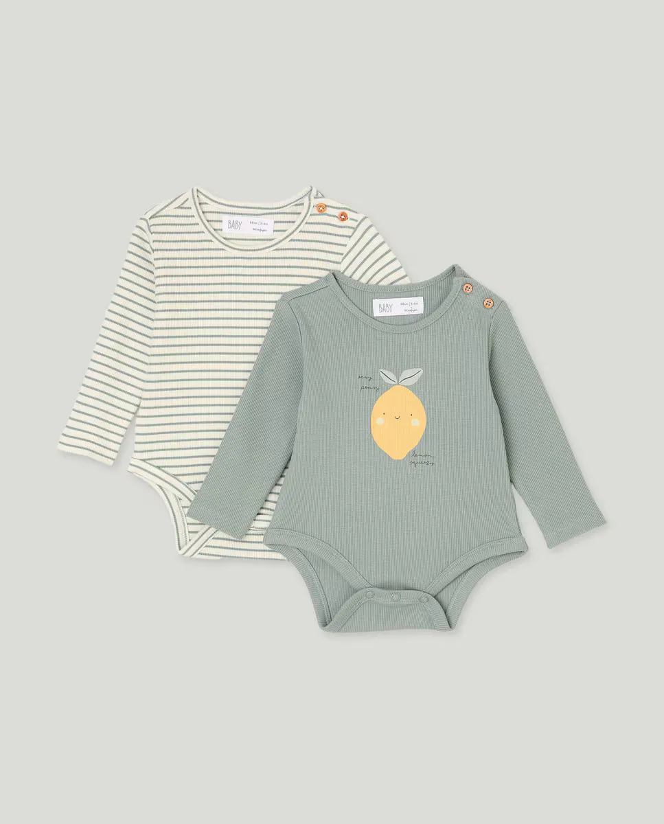 

Набор из двух боди с длинными рукавами Baby El Corte Inglés, многоцветный