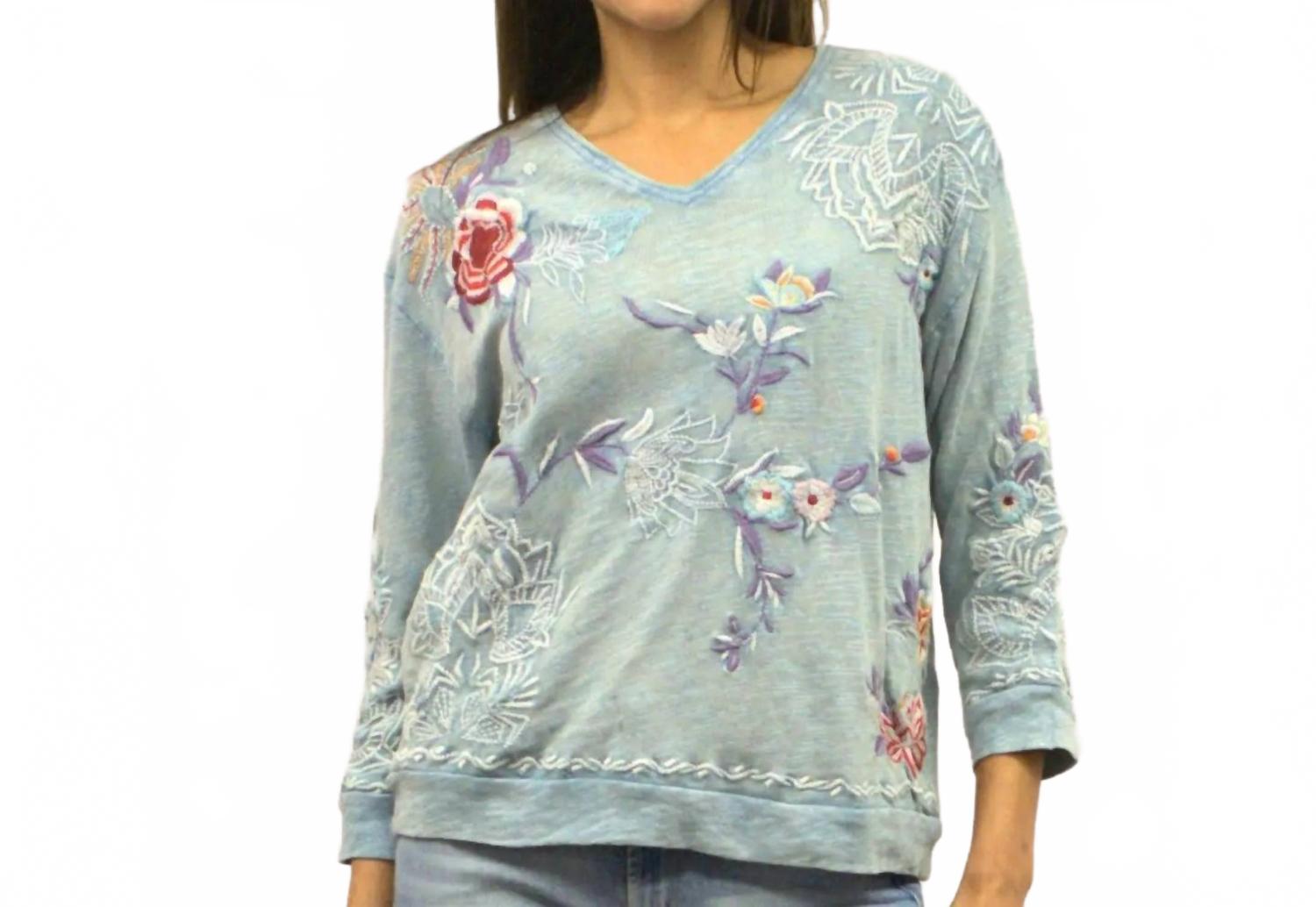 

Топ Joya в цвете «Синий туман» Caite & Kyla, blue fog