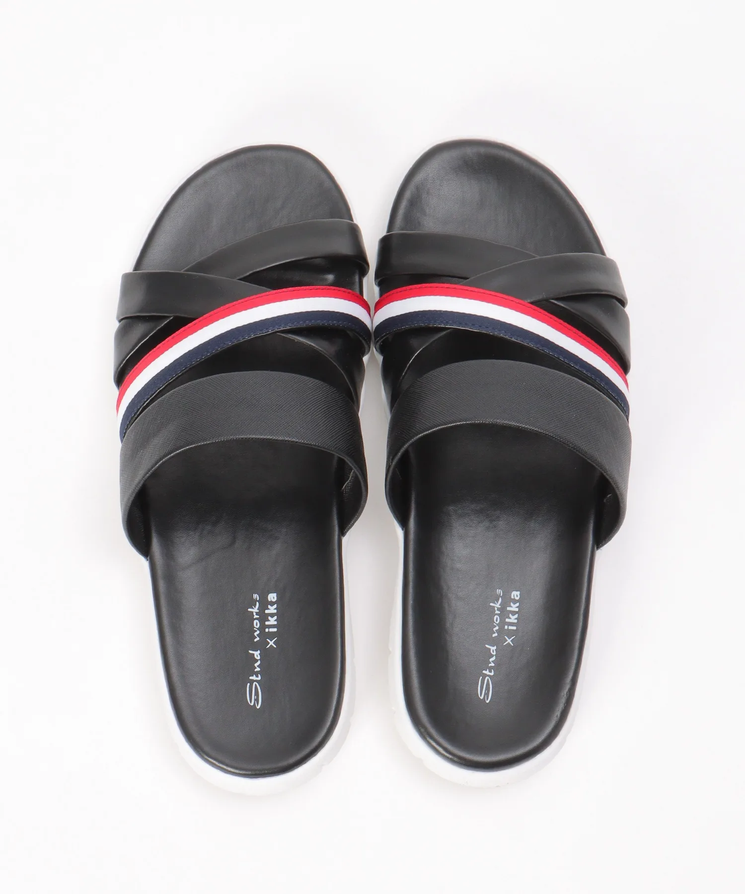 Мужские сандалии с перекрестными ремешками и мягкой подошвой ikka Comfort Sandal черные