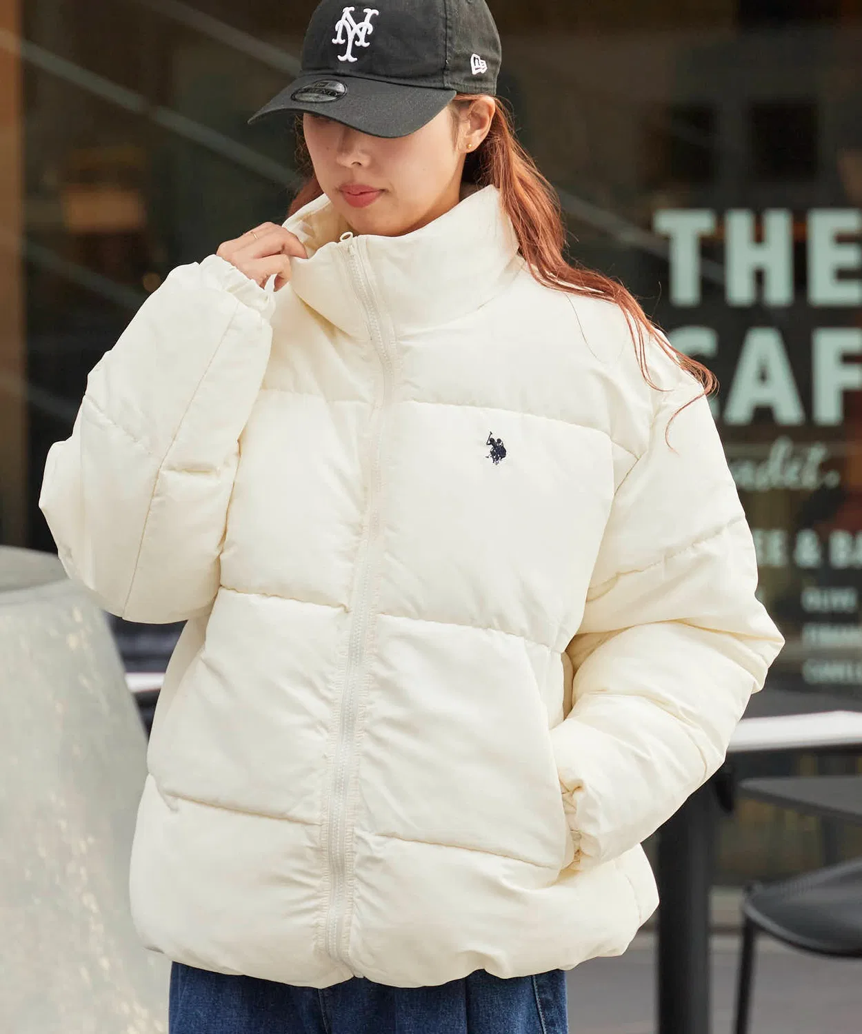 Куртка U.S. POLO ASSN. с логотипом, утепленная, полиэстер, цвет слоновая кость — фото 3