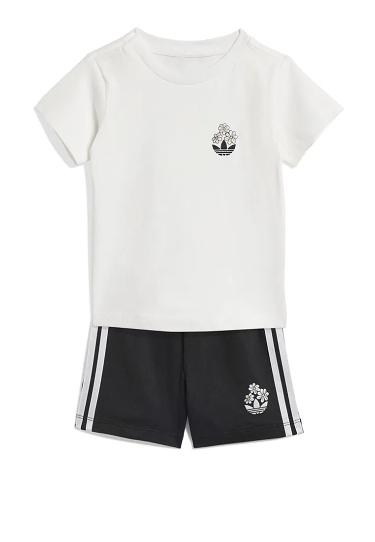 Детский комплект футболка и шорты, Disney x ADIDAS, белый/черный/мультиколор