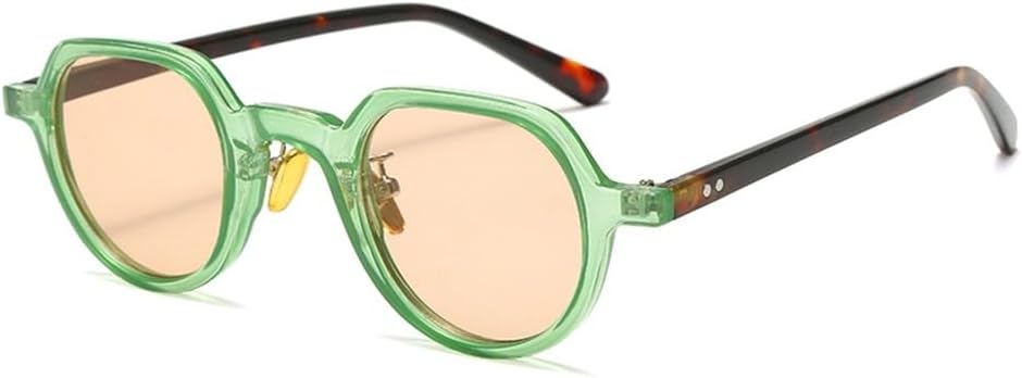 

солнцезащитные очки в маленькой оправе, винтажные женские, зеленые, синие, желтые, с защитой от УФ-излучения UV400, круглые солнцезащитные очки для мужчин, летний стиль WNCKSQ, Green With Orange