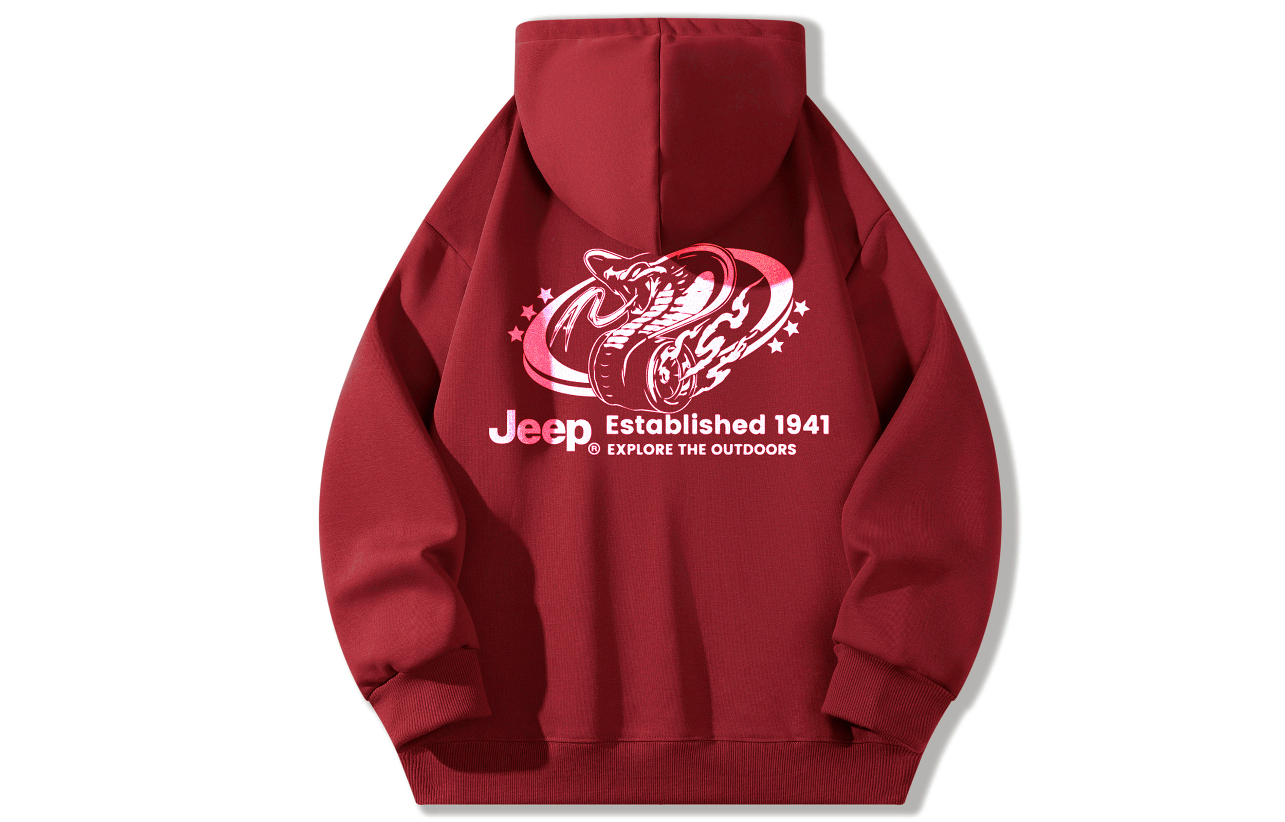 

Толстовка Unisex Hooded Moderate Regular Jeep, burgundy