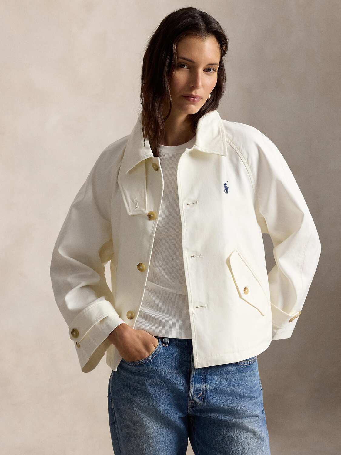 Polo Ralph Lauren Куртка для межсезонья в цвете Cream — фото 2