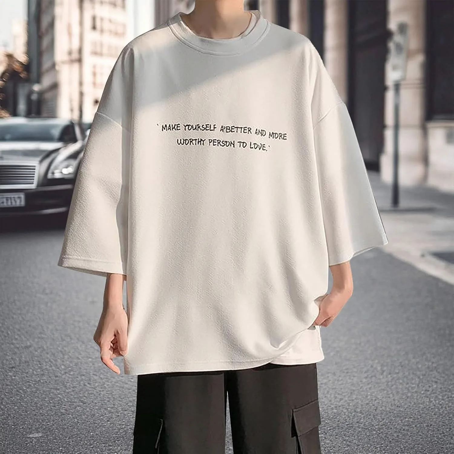 Стильная мужская футболка Relaxed Fit с круглым вырезом — фото 3