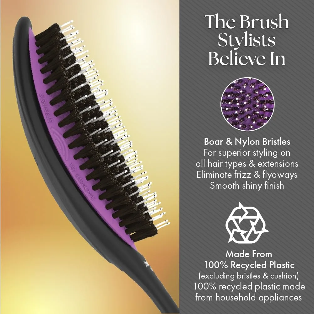 Щетка для волос Olivia Garden OG Brush Styler с щетиной из кабана и нейлона, для влажных и сухих волос, подходит для всех типов, Jet Black — фото 3