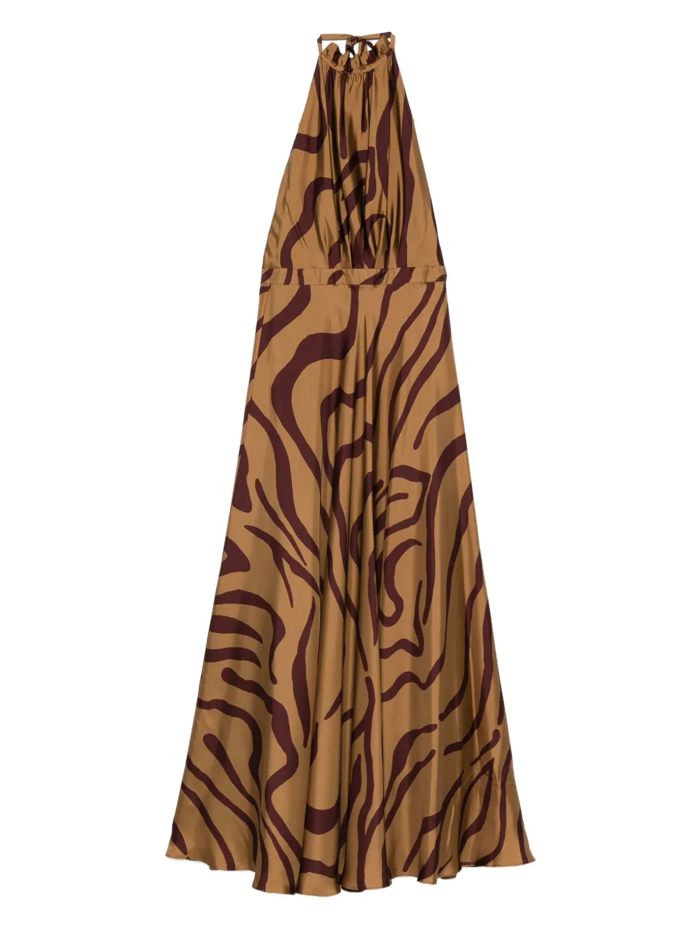 

Макси-платье с завязкой на шее и узором в виде завитков Raquel Diniz, нейтральный