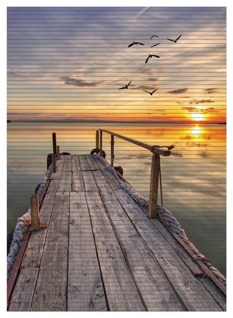 

Коврик для душа Wallario, нескользящий коврик, коврик для ванной, коврик для двери, закат над озером, идиллический причал, размер ок. 90 х 65 см, коричневый