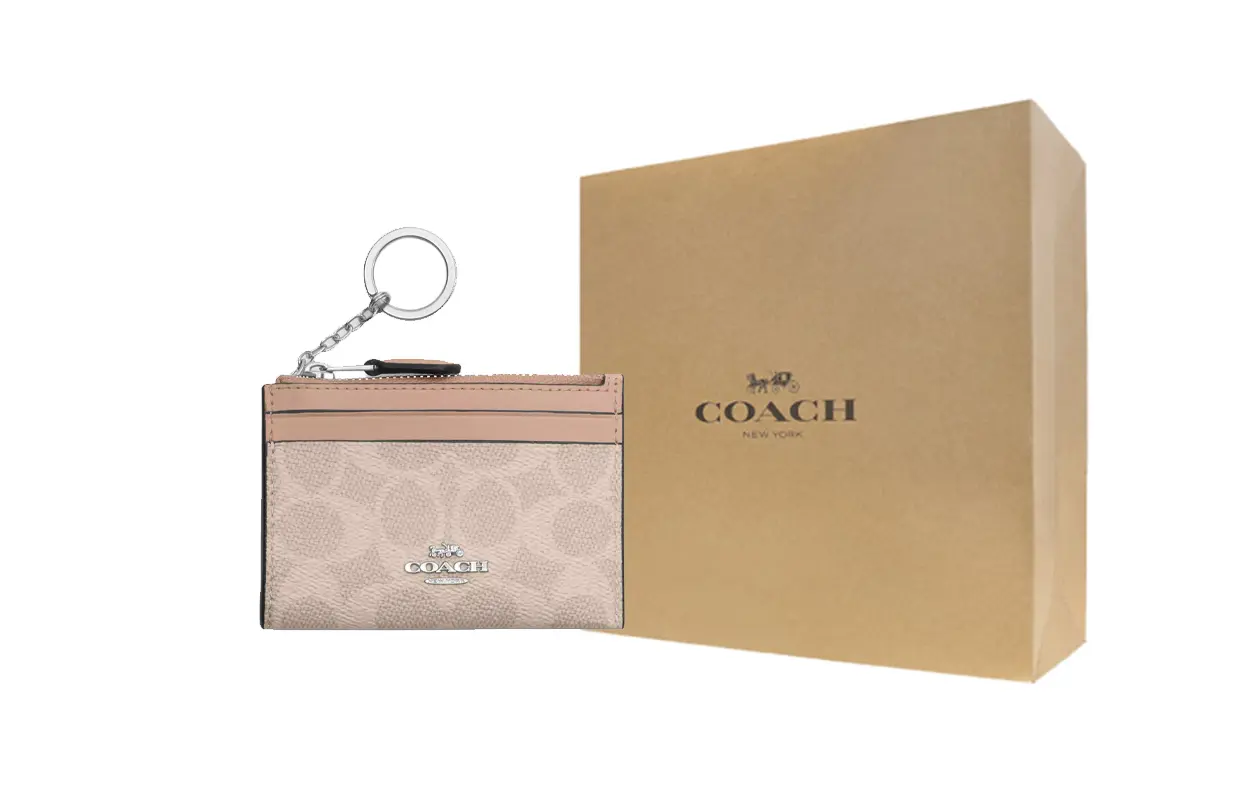 

COACH Узкий чехол для айди из текстиля с кардхолдером мини женский песочный, Gift Box Set (Basic Set+Yellow Box)