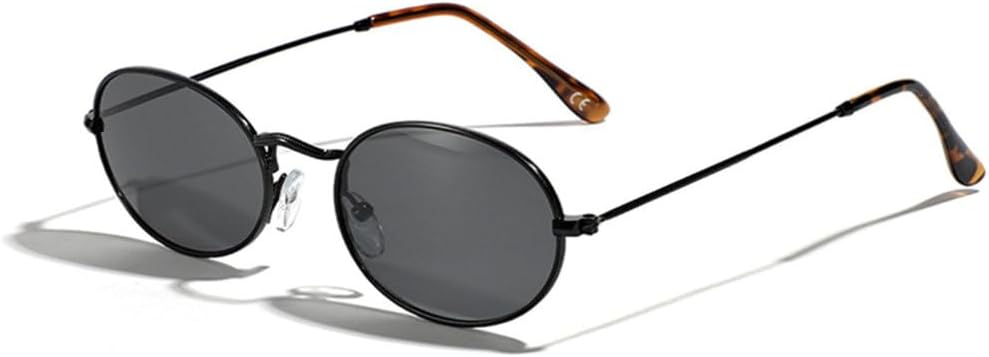 

Классические ретро-солнцезащитные очки в овальной металлической оправе для женщин, модные желто-фиолетовые оттенки, защита от ультрафиолета UV400, трендовые солнцезащитные очки для мужчин TYUVIVO, Black Gray